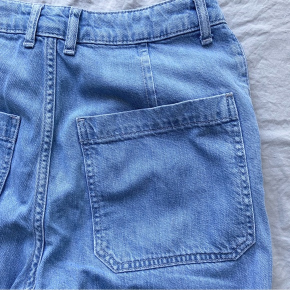 Topshop Wide Leg Cropped Jeans Light Wash - Picture 2 of 7